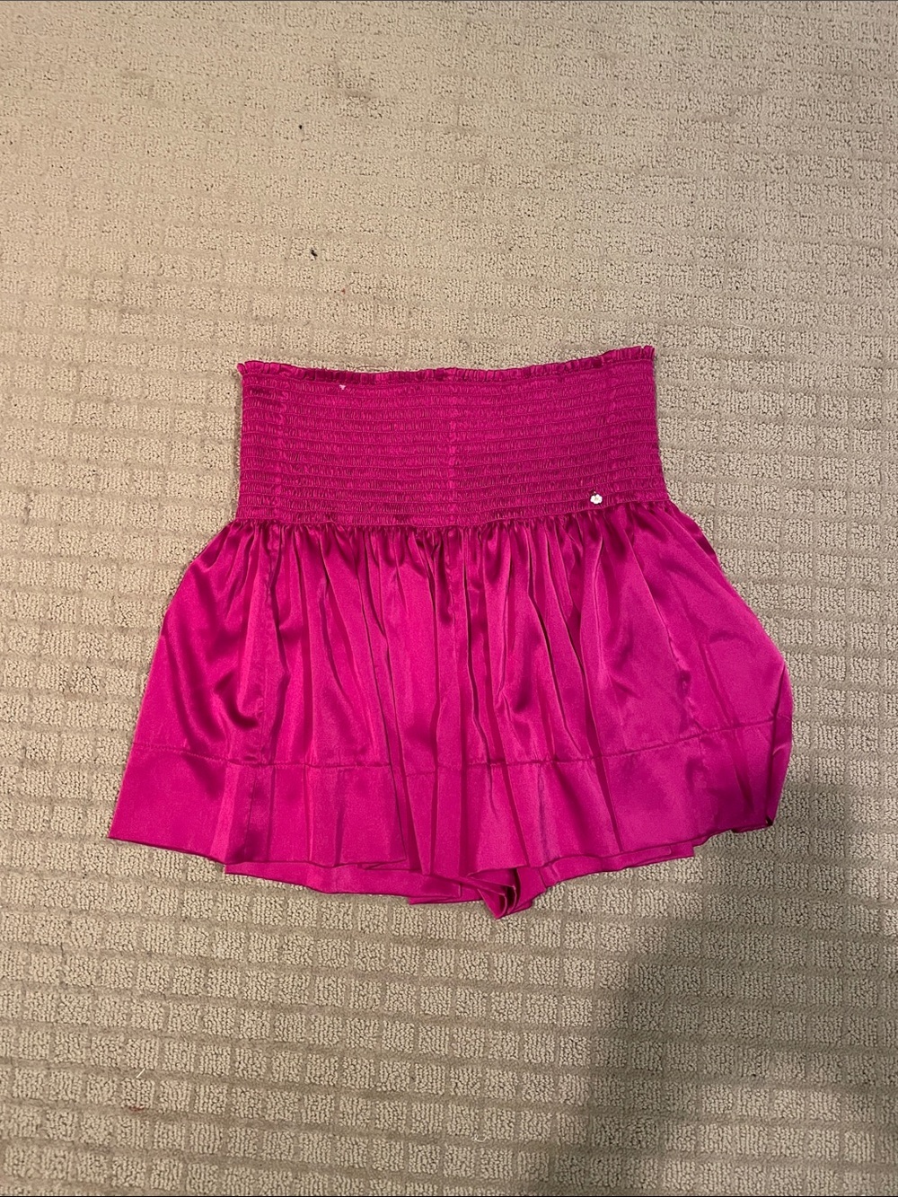 NATURAL LIFE Fuchsia Smocked Waist Mini Skirt